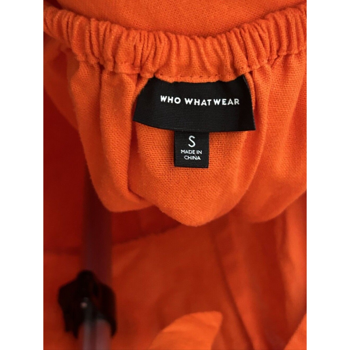 Women's Midi Dress Puff-Sleeve Backless Orange - Who What Wear — image 5 of 8